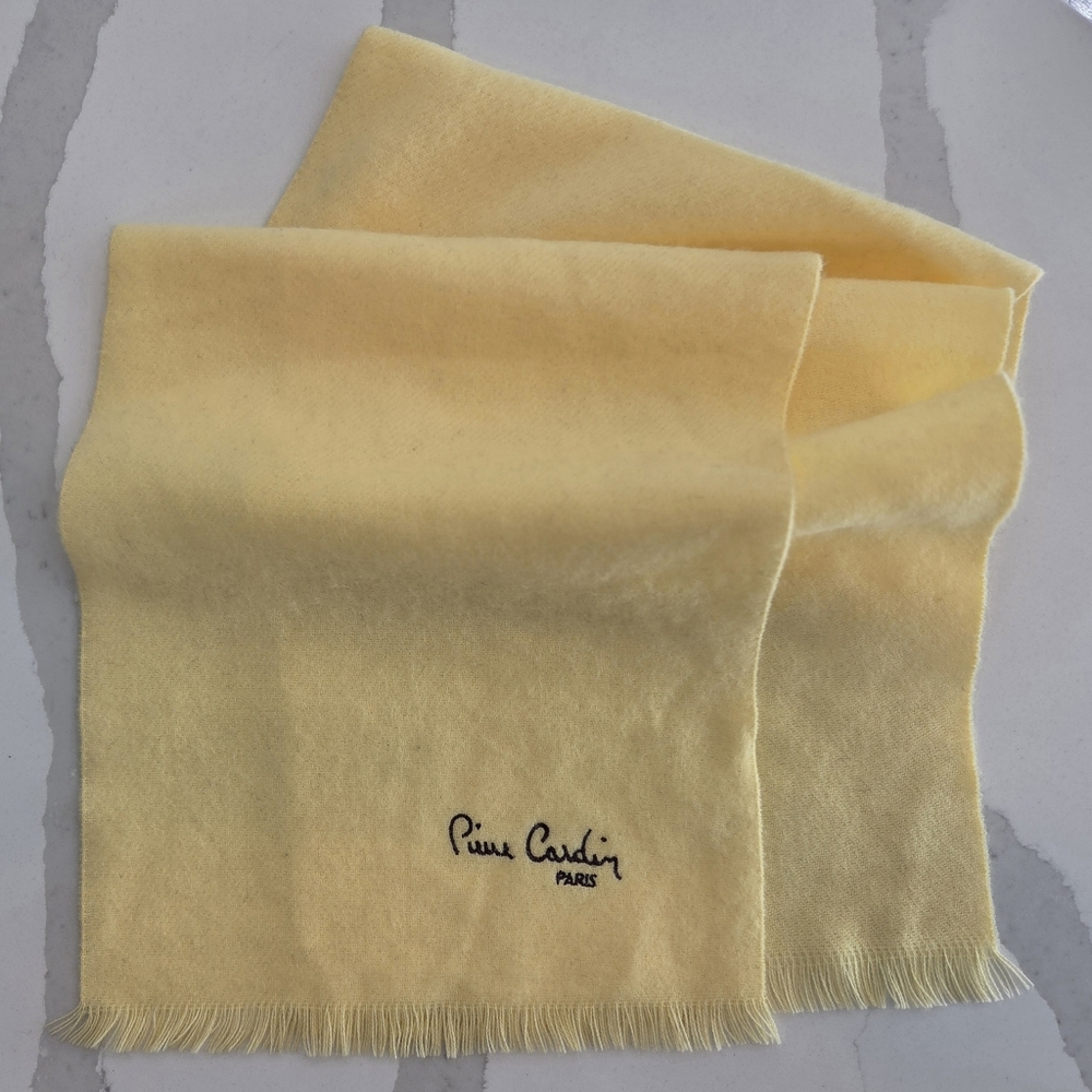 Pierre Cardin Yellow Soft Fringe Classic Scarf Unisex